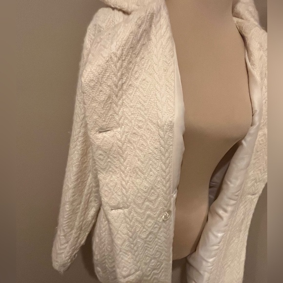 Vintage Boyne Valley Wool Knit Ivory  Coat, handcrafted in Ireland, small - Picture 6 of 8